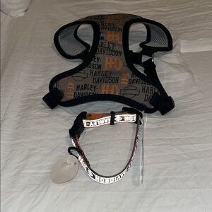 Harley-Davidson Black and Orange Pet Harness